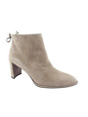 New STUART WEITZMAN Gray Suede Leather Heeled Ankles Boots 9.5